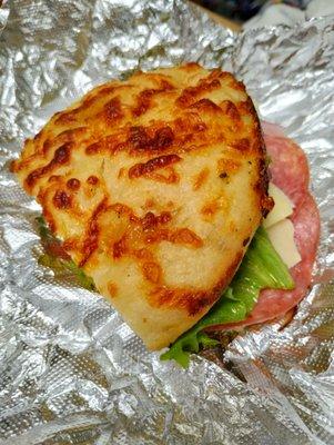 Focaccia cold cut sandwich