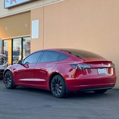 Premium Ceramic Windshield Tint & all around on this Tesla Model Y