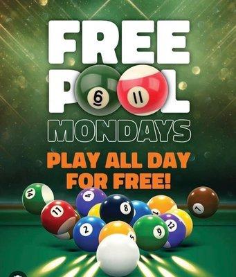 Free pool Mondays & Thursdays