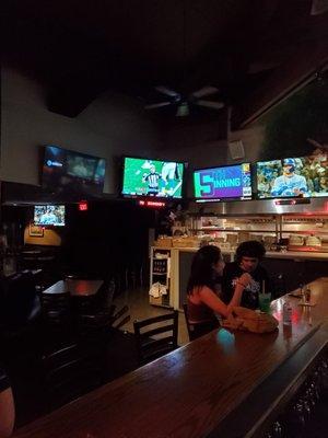 A sports theme to the bar.