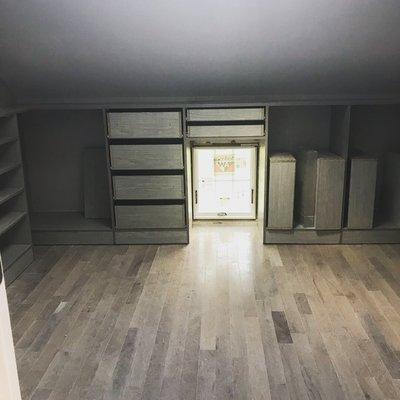 Custom closet in master bedroom