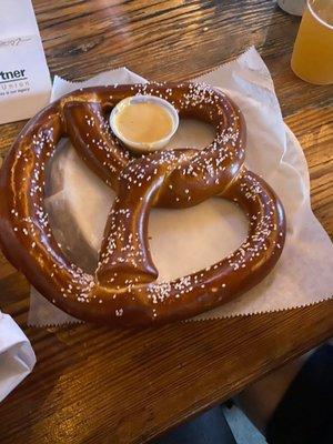 Pretzel with beer cheese