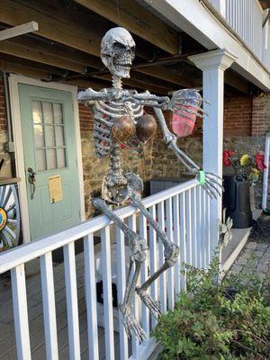 Fun fall decorations on the patio