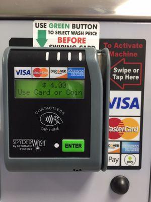 Credit card close-up.  (I never press the green button.)