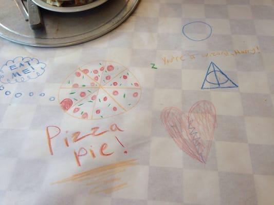 Clearly we enjoyed drawing on the table!