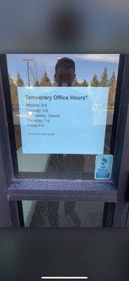 Limited temporary Covid Hours