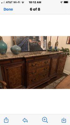 Thomasville marble top buffet