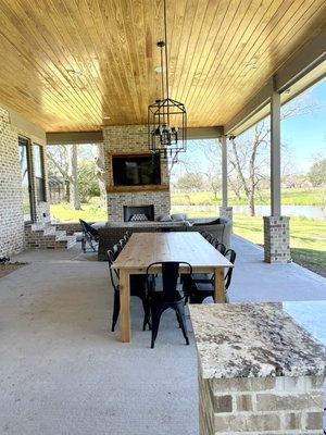 Custom patio and fireplace