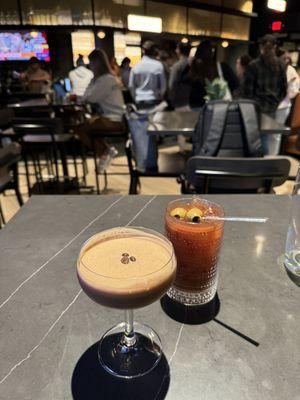 Espresso martini and Bloody Mary. Both so good!!