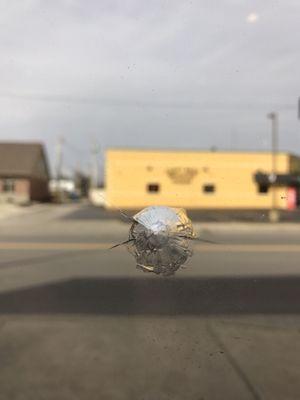 Maybe not a bullet hole...but looks a little sketchy.