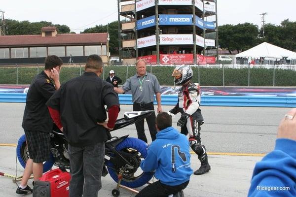 Jim & Dave helping Bruce Bleeker at AMA Laguna 2010