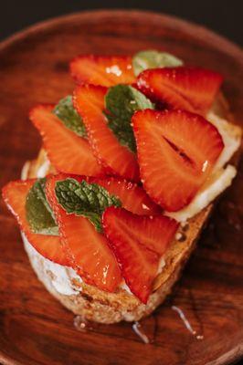 Our seasonal strawberry ricotta toast