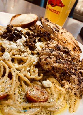 Pasta-Pesto w/ Grilled Chicken.