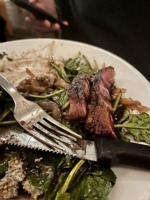 Steak Salad - sorry forgot to take before he ate it; was okay but he wished he ordered something else.