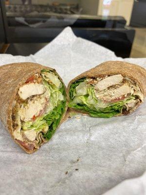 Chicken pesto caesar wrap