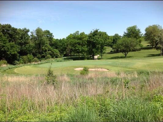 The first at SHCC. A risk reward par 5. The lake is on the left the entire way.