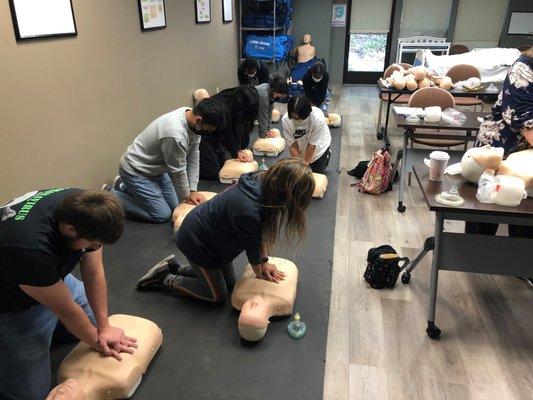 CNA Students from a local bay area school showing what they learned.