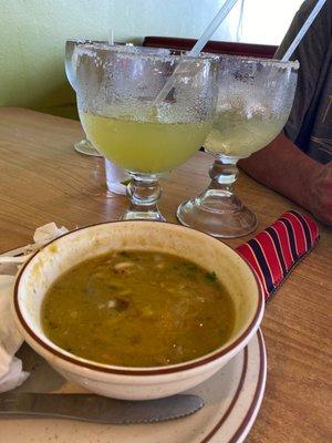 Top shelf n Greenchili pork soup .  Yummy