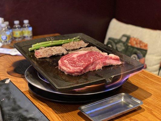 The steak and short rib, minus the brisket (which we already ate), plus asparagus which was great.