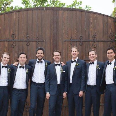 Weddings Party in Navy Tuxedos