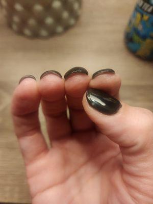 Some nails are thick, some are thin and flat, all uneven