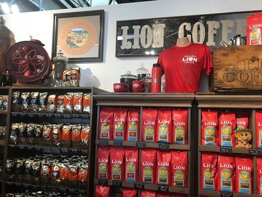 Royal Kona, Royal Hawaiian, and Lion coffees all available. Plus t-shirts, mugs and more!