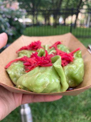 Edamame dumplings