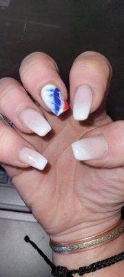 Great  ombre gel XL set, with some 4th of July flare!