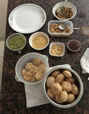 Pani Puri with all the ingredients