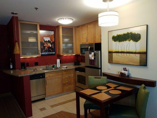 Kitchen in the fireplace room