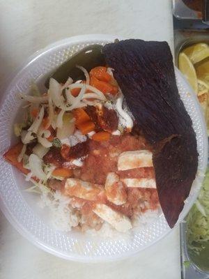 Enchiladas con morisquets mas cecina