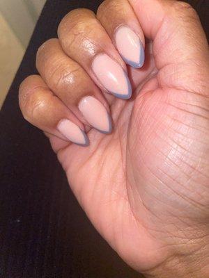 Dip powder with tip and French tip