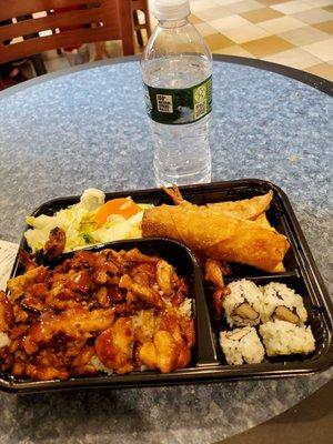 Chicken bento box + shrimp tempura and egg roll