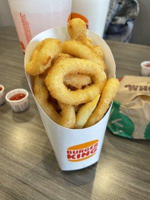 Half fries / half onion rings