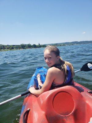 What a wonderful afternoon to have a mother daughter date! The tandem kayaks were perfect!