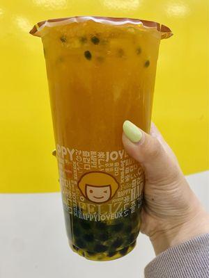 Fresh Passion Fruit Mango Green Tea (Add Boba)