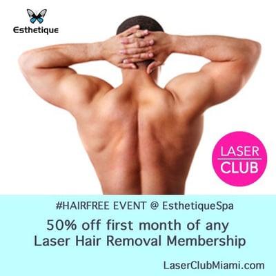 HAIR FREE EVENT por 3 días con descuentos del 50% en membresias de Laser .  Red Bird Shopping Center, 5751 Bird Rd, Miami, FL 33155