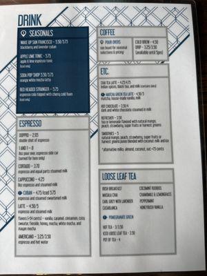 Drink Menu (8/21/2023)