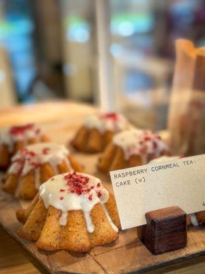 raspberry cornmeal tea cake