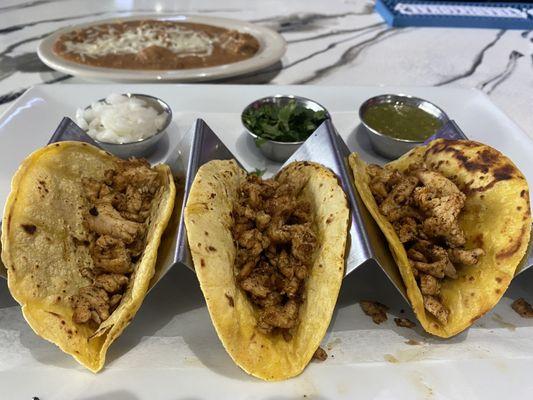 Chicken street tacos are full of Mexican flavor!