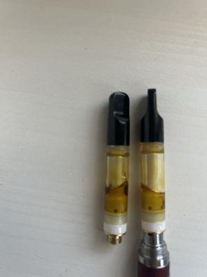 These are two cartridges bought that stopped working half way through. Put together that's basically a whole one gram I'm unable to use.