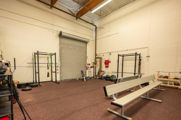 Workout area with additional seating