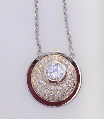 Custom Diamond Two Tone Pendant