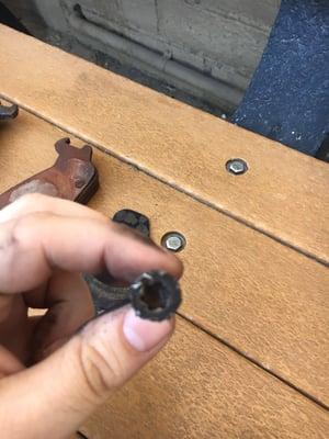 Strip bolt they forced on