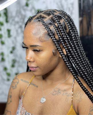 Medium knotless braids