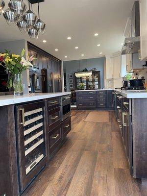 My dream kitchen, with a new island, white uppers and chocolate lowers