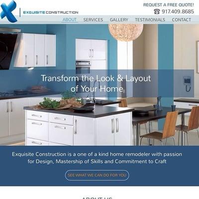 Custom Responsive  Website design for Exquisite Construction NY by Dreams Animation  - Mobile Friendly website, Custom web design, PHP Site