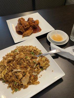 Chicken fried rice and hot braised chicken songs