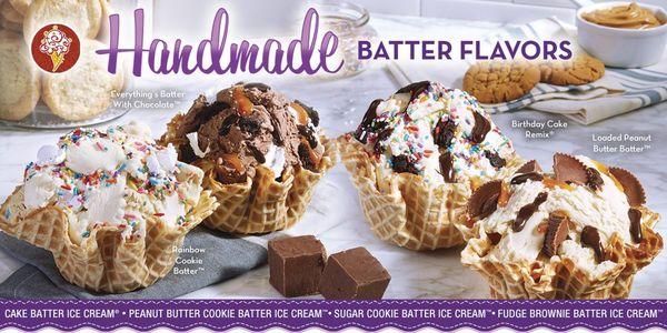 In the mood for something new? Try one of our handmade batter flavors today!