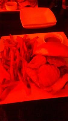 $6.50 1/2 price overly salty scion burger (includes fries) on tuesday nights - all night! Other nights regular price is $11.